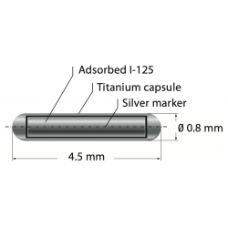 IsoSeed® I25.S17plus verfügt über einen massiven Silbermarker und wurde für die Sichtbarkeit unter MR und CT entwickelt.